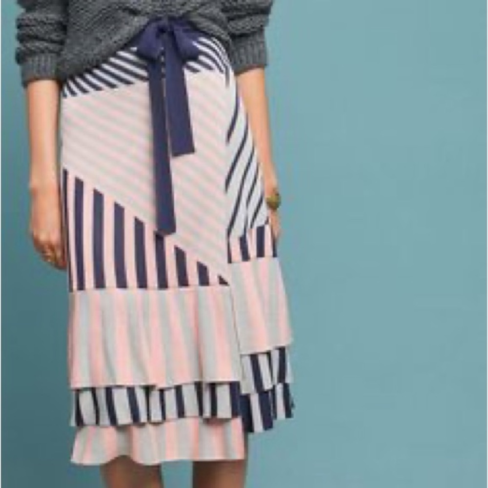 Tabula Rasa Blue and Pink Knit Skirt - Size Small